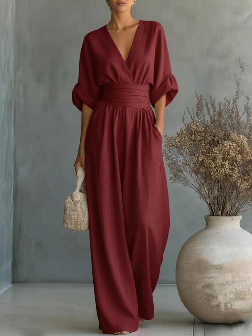 Sienna | Classic V-neck Jumpsuit
