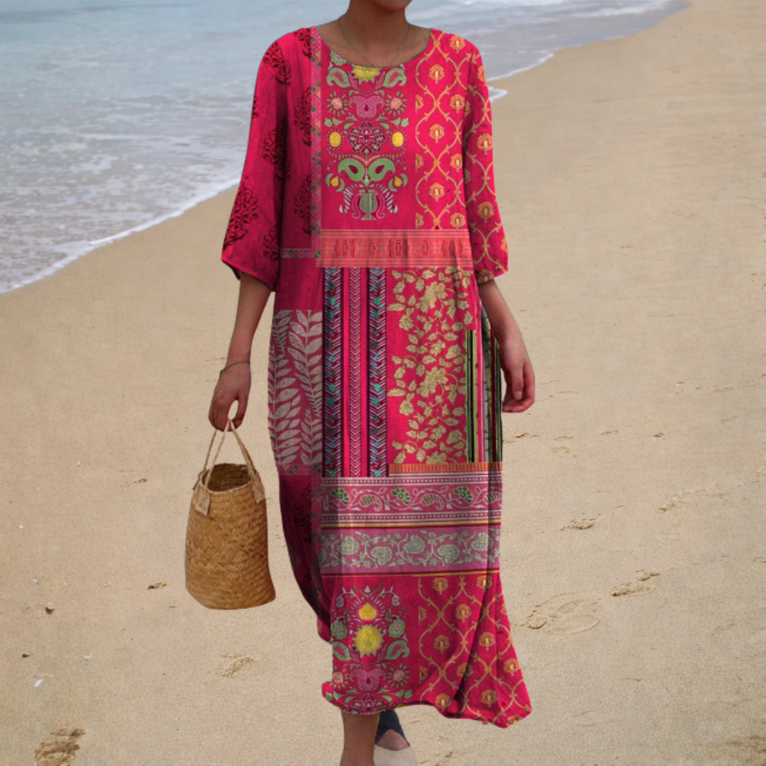 Long, flowing dress chic and comfortable