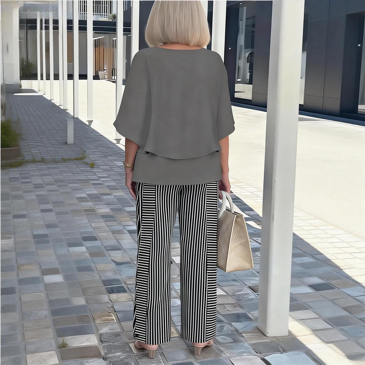 Monique | Elegancki Dwuczęściowy Komplet z Rękawami 3/4