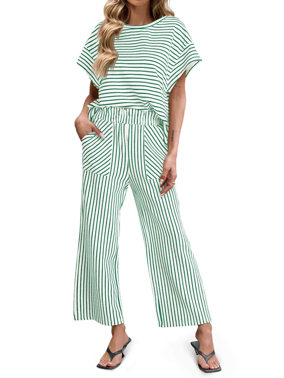 Bea | Striped T-Shirt and Pants Set