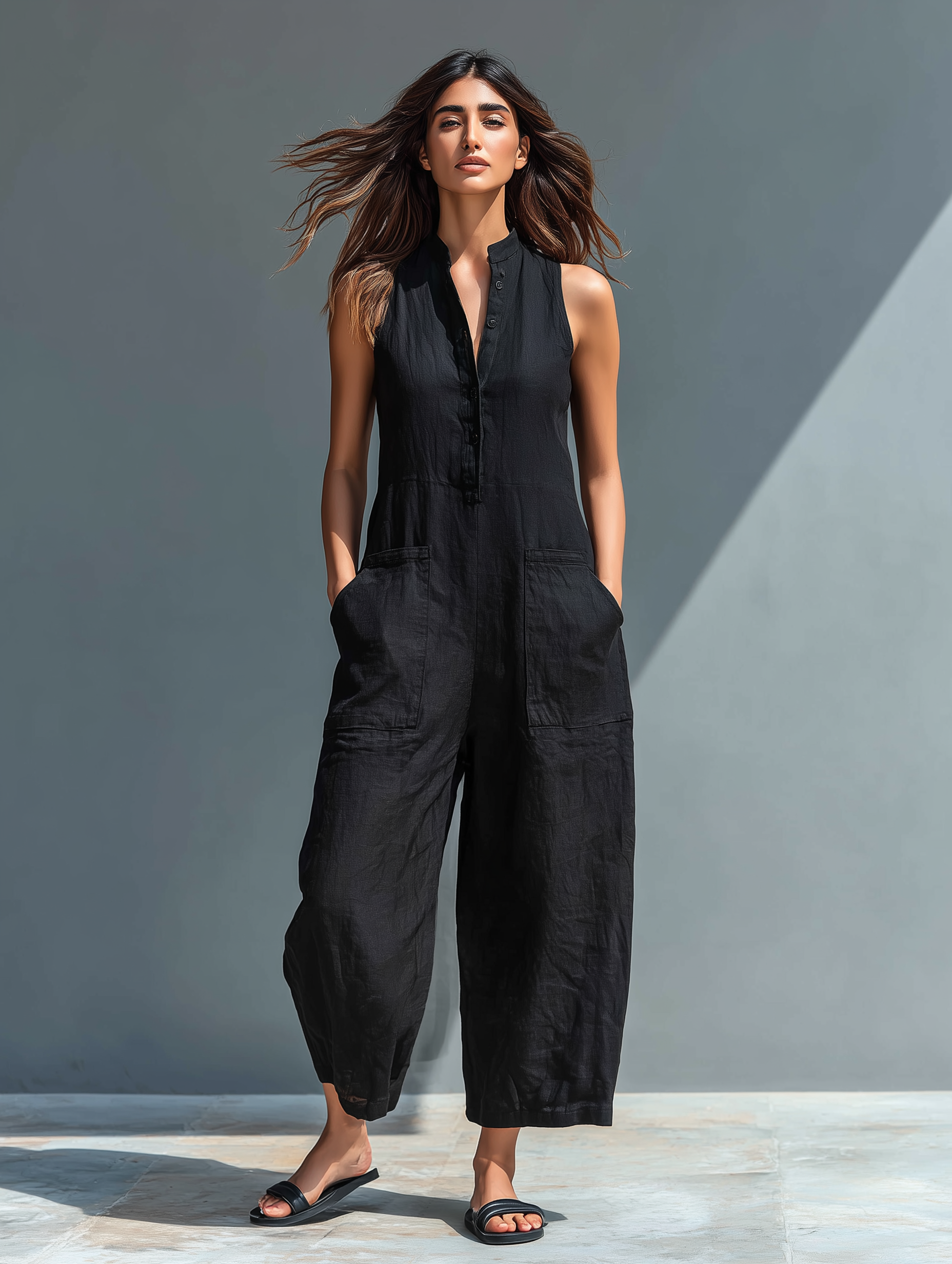 Lea | Minimalist Sleeveless Jumpsuit with Collar