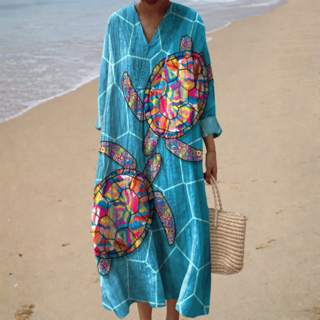 Patterned Summer Dress, Figure-Hugging