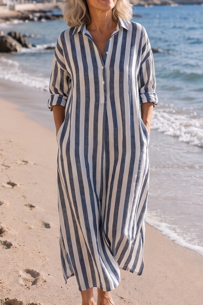 Paulina | Striped Shirt Dress