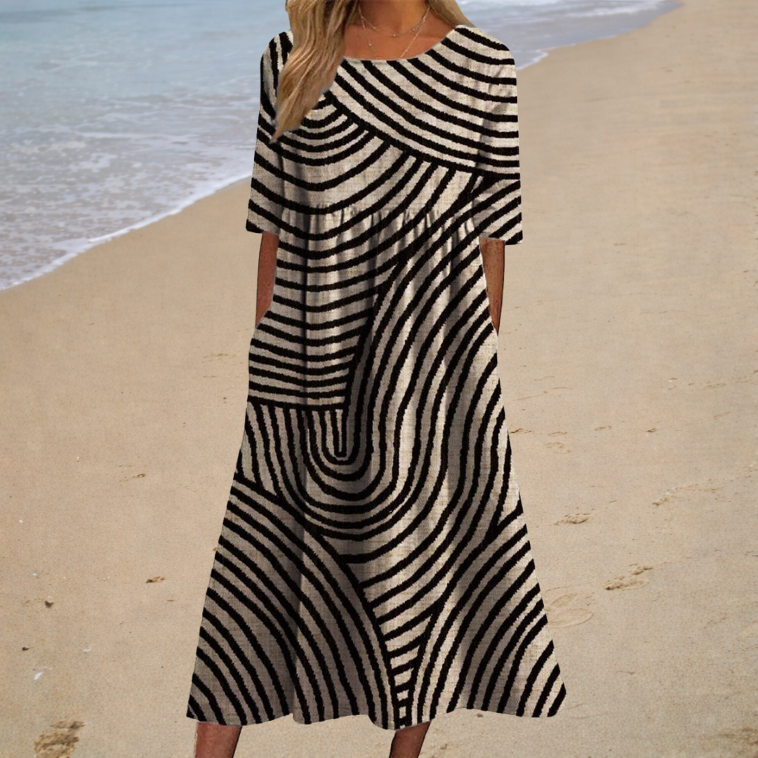 Long, flowing dress elegant and comfortable