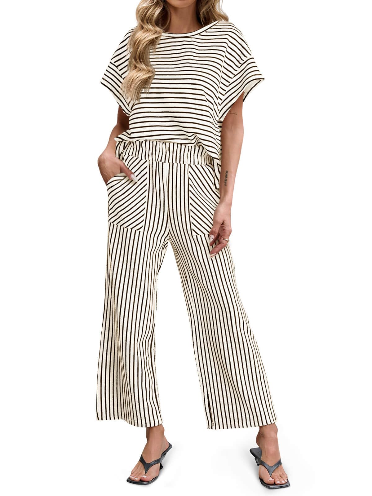 Bea | Striped T-Shirt and Pants Set