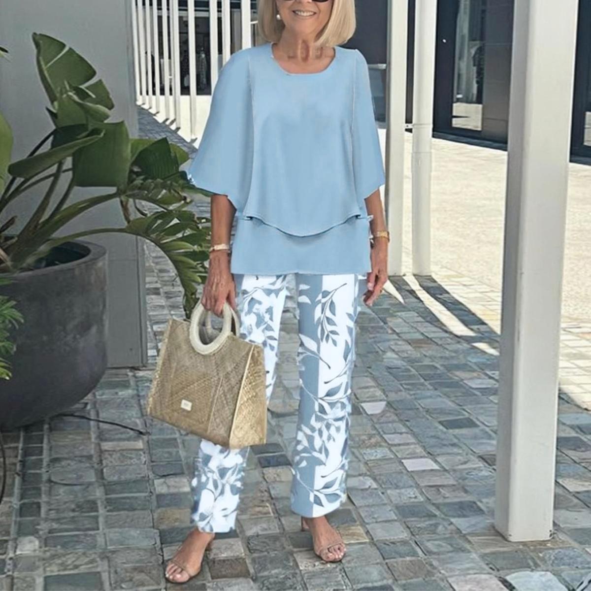 Monique | Elegancki Dwuczęściowy Komplet z Rękawami 3/4