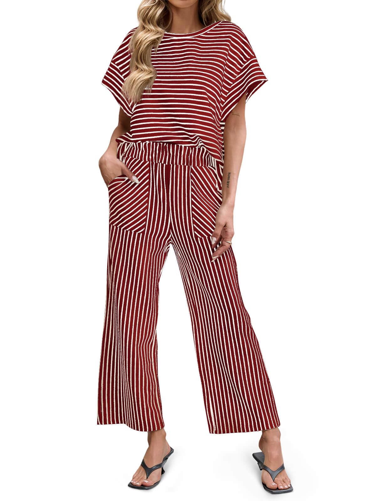 Bea | Striped T-Shirt and Pants Set