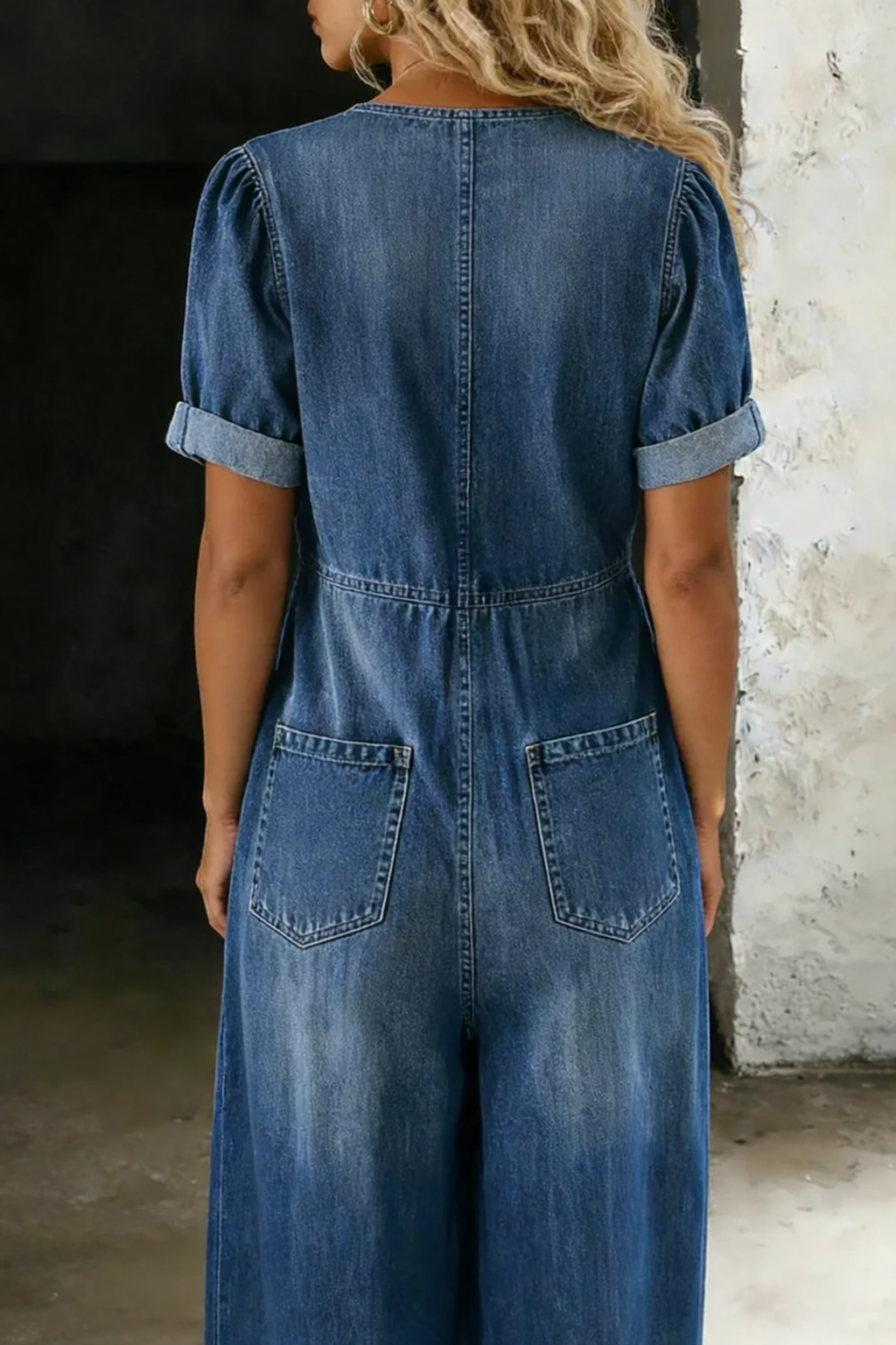 Maja | Denim Jumpsuit with V-Neck