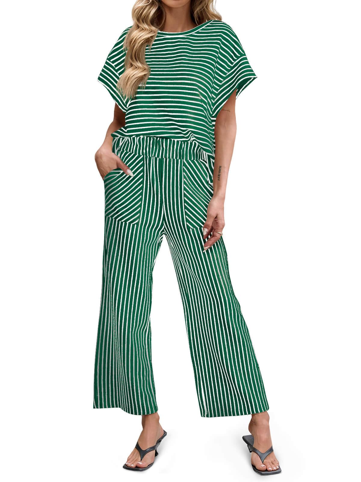 Bea | Striped T-Shirt and Pants Set