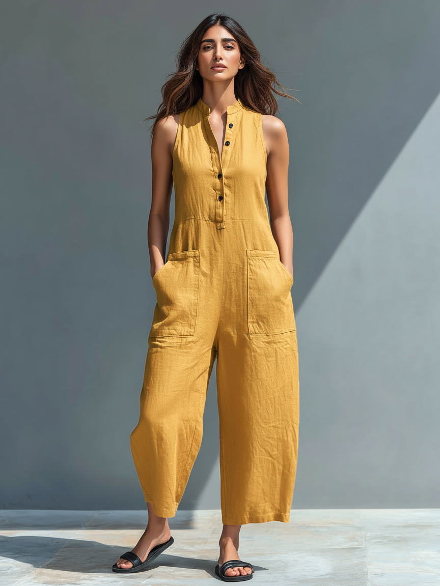 Lea | Minimalist Sleeveless Jumpsuit with Collar