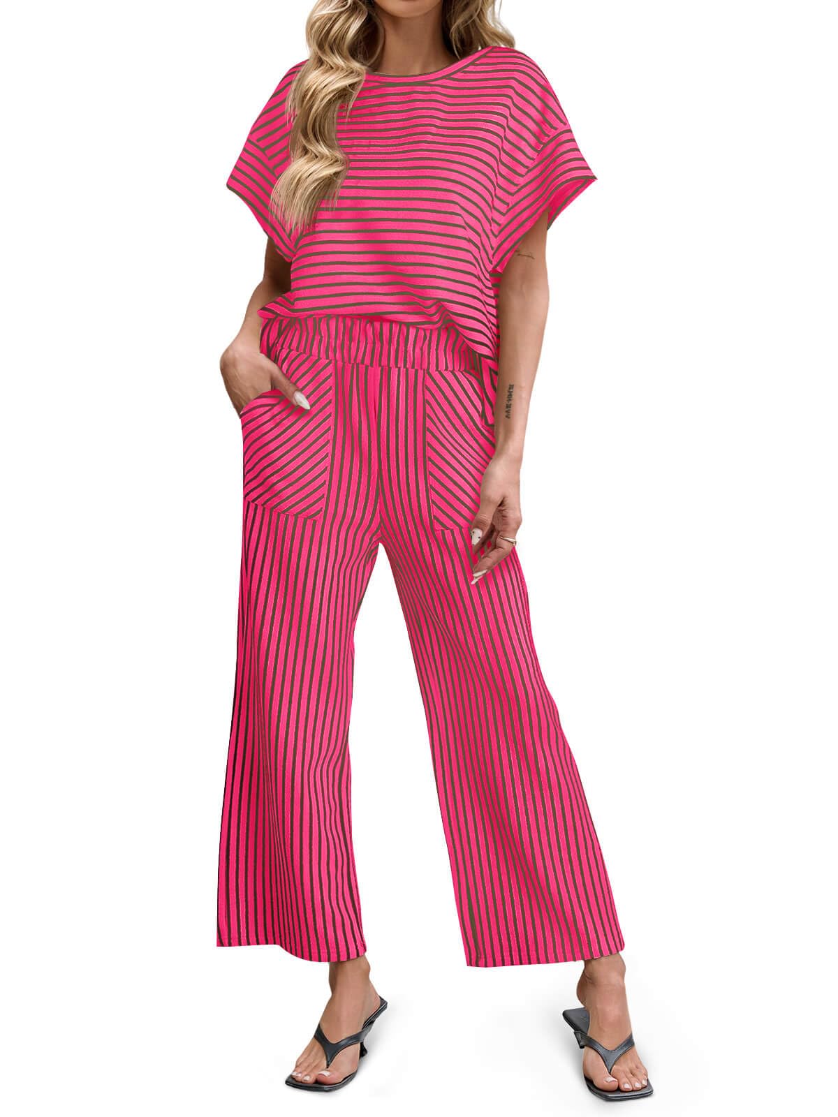 Bea | Striped T-Shirt and Pants Set