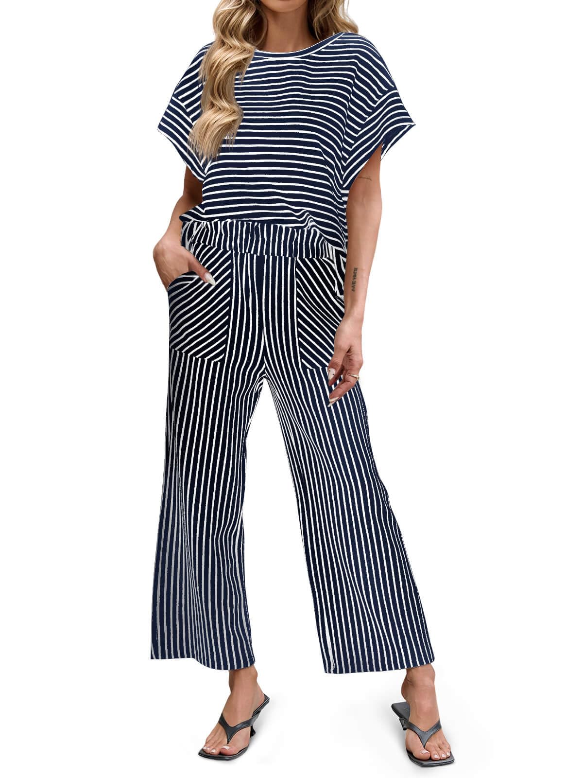 Bea | Striped T-Shirt and Pants Set