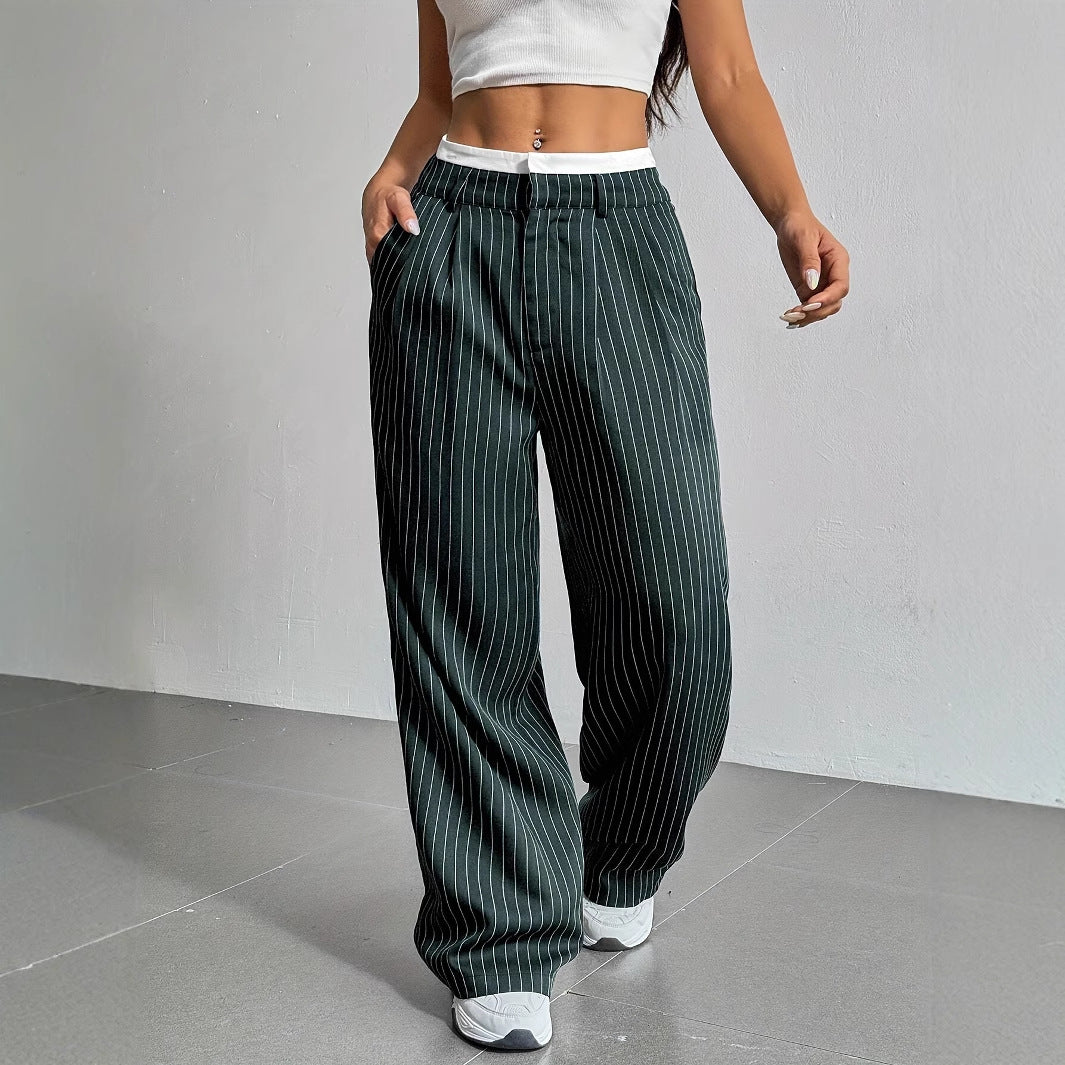 Lia | High waisted striped trousers