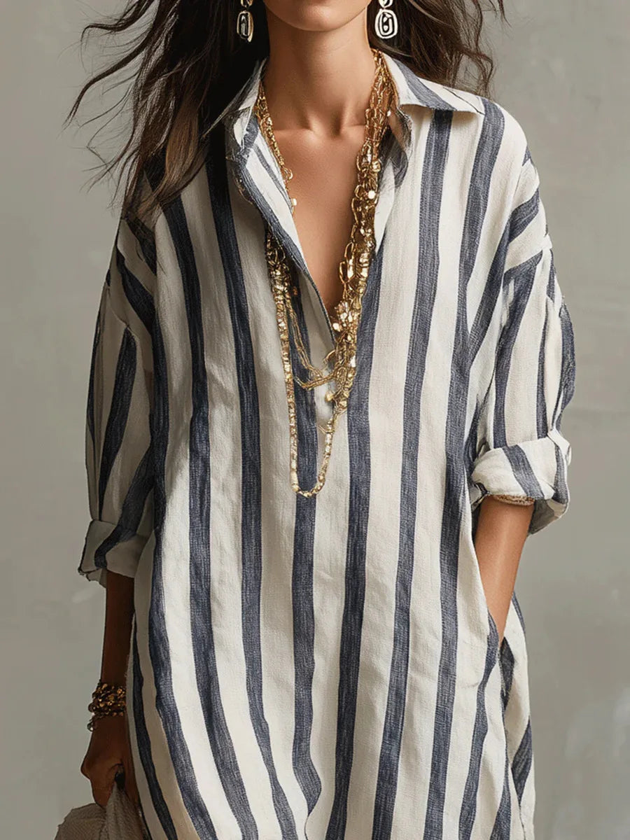 Paulina | Striped Shirt Dress