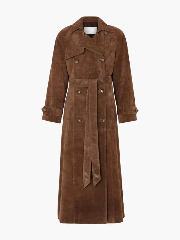 Anaïs Elegant Suede Trench Coat