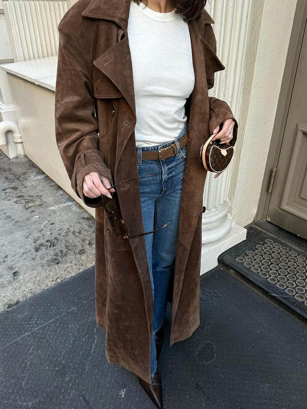 Anaïs Elegant Suede Trench Coat