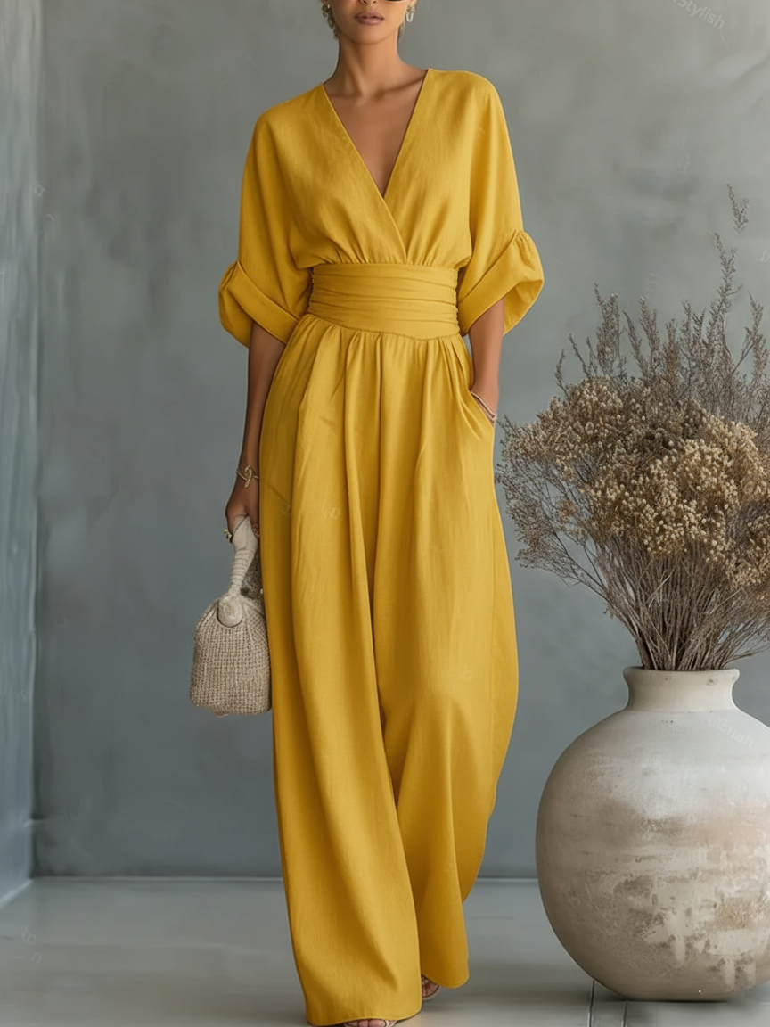 Sienna | Classic V-neck Jumpsuit