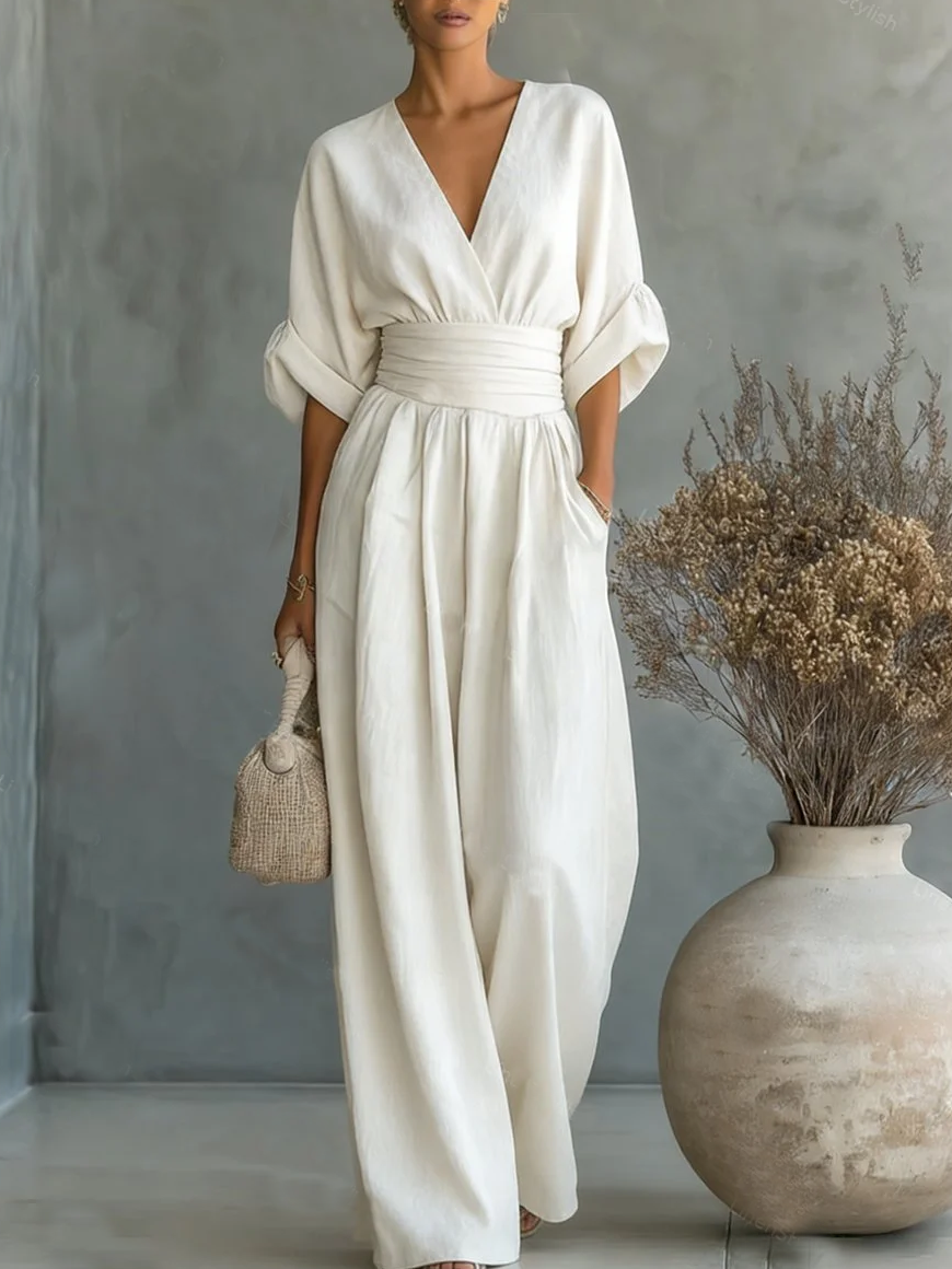Sienna | Classic V-neck Jumpsuit