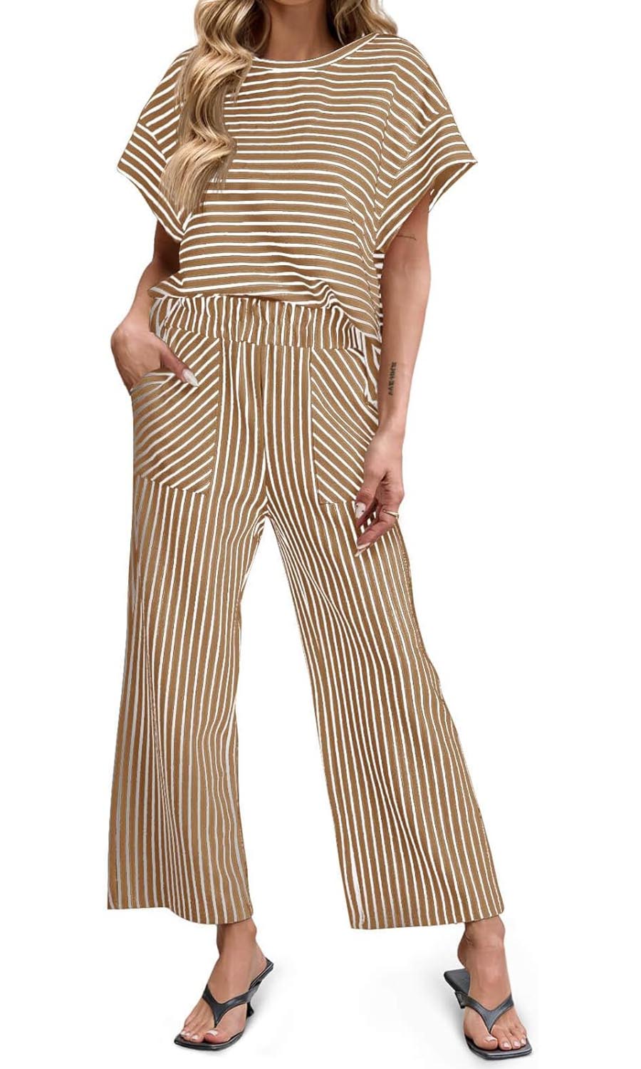 Bea | Striped T-Shirt and Pants Set