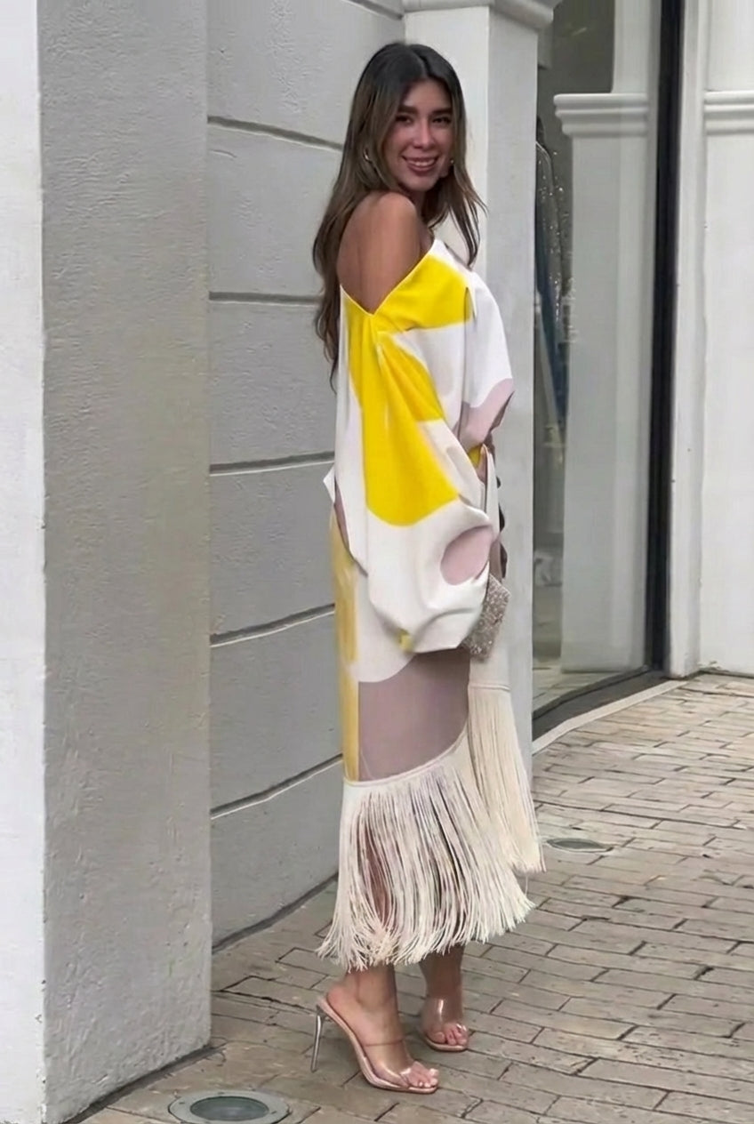 Daniela | Elegancki Zestaw Dwuczęściowy z Frędzlami