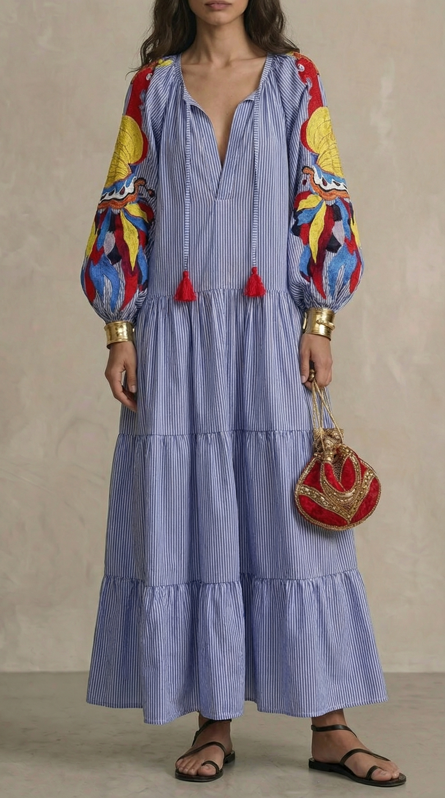 Loose Casual Long Sleeve Long Dress