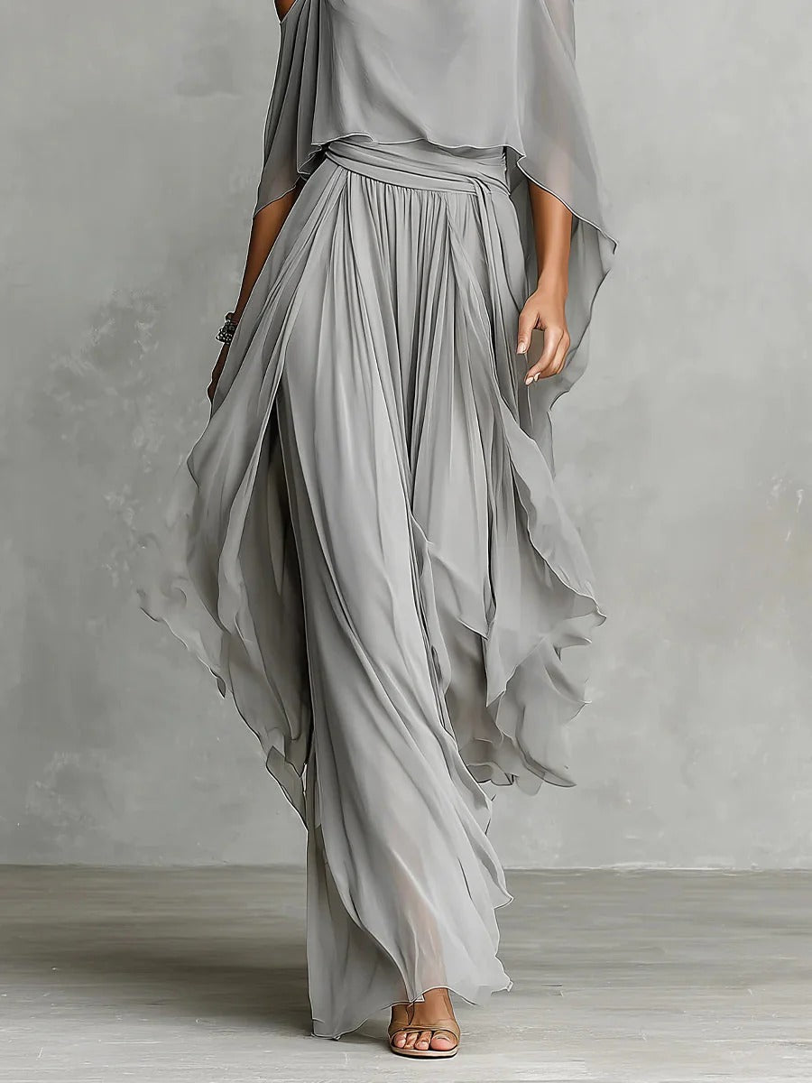 Isabela | Elegant Grey Camisole and Trousers Set