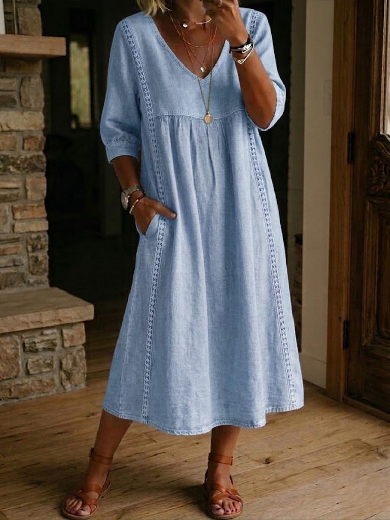 Aurelia | Loose Lace Midi Dress