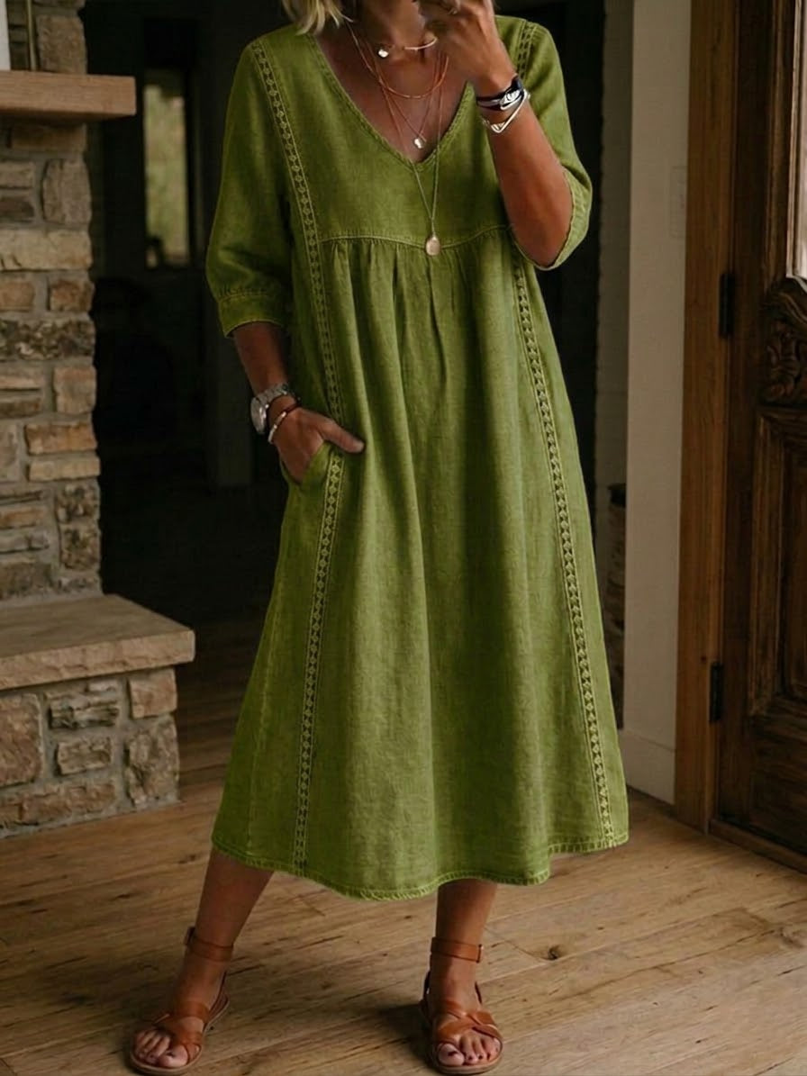 Aurelia | Loose Lace Midi Dress