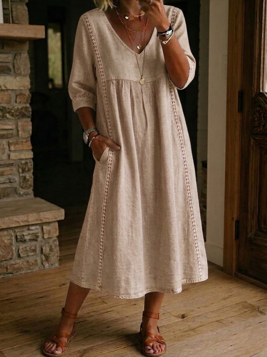 Aurelia | Loose Lace Midi Dress