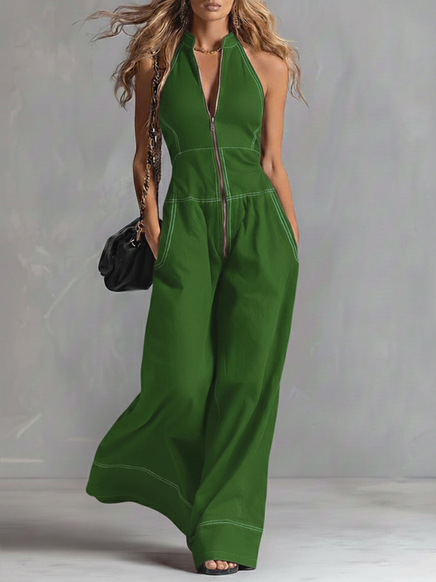 Alessia | Elegancki, Casualowy Kombinezon z Zamkiem