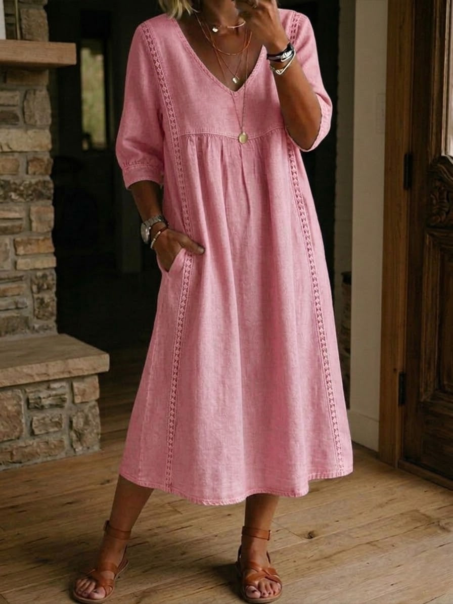Aurelia | Loose Lace Midi Dress